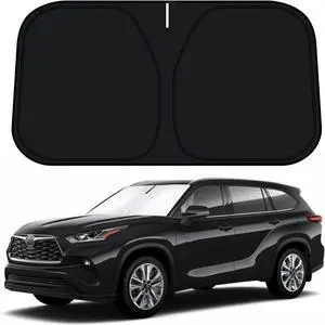 D-Lumina Windshield Sun Shade for 2020-2025 Toyo-ta Highlander Accessories (L LE XLE Limited Platinum), Front Window Sunshade Sun Visor Protector Block UV Ray Heat, Foldable 2 Layer 210T Material