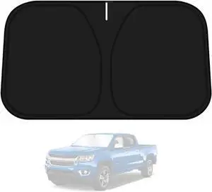 D-Lumina Windshield Sun Shade for 2015-2022 Chevy Colorado Pickup Truck Accessories, Front Window Sunshade Sun Visor Protector Block UV Rays Heat, Foldable 2 Layers 210T Material