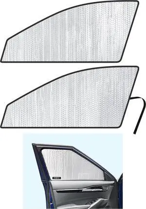YelloPro Side Window Front Seat Sunshade (Set of 2) Custom Fit for 2021 2022 2023 2024 2025 Kia Seltos SUV, LX, EX, S, S Turbo, SX Turbo, UV Reflector Sun Protection Accessories (Made in USA)