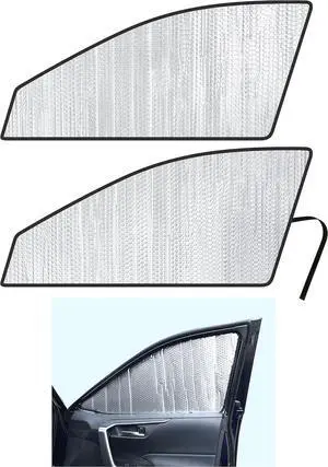 YelloPro Side Window Front Seat Reflective Sunshade Custom Fit for 2019 2020 2021 2022 2023 2024 2025 Toyota RAV4 SUV, Hybrid XSE, Prime, LE, XLE, Premium, Limited, Adventure, TRD Off-Road (2pcs)