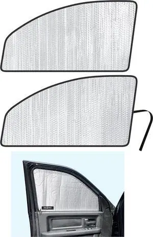 YelloPro Side Window Front Seat Sunshade Custom Fit for 2010 2011 2012 2013 2014 2015 2016 2017 2018 2019 2020 2021 2022 2023 2024 2025 Dodge RAM 2500 3500 - QuadCab CrewCab MegaCab - 4Dr 4Door (2PCS)