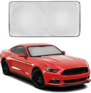 BDK Car Windshield Sun Shade  Sun Visor & Sunshade for Car Windshield  UV Rays Interior Protection - Easy Setup & Keeps Your Vehicle Cool  SUV & Truck Accessories - Jumbo 63"x35.5"
