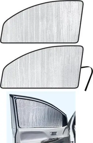 Side Window Front Seat Reflective Sunshade Custom Fit for 2011 2012 2013 2014 2015 2016 2017 2018 2019 2020 Toyota Sienna Minivan, L, LE, SE, XLE, Limited, UV Reflector Accessories (2pcs)