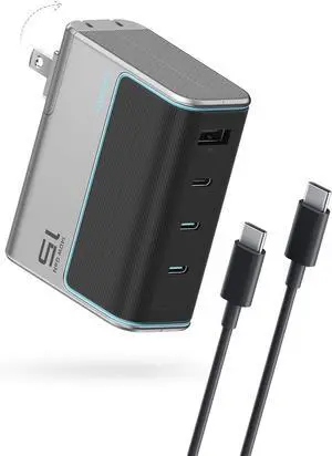 CUKTECH 15 140W USB C Charger, 4-Port Foldable Laptop Block, Advanced GaN Power Adapter, PD3.1 Fast Charging Wall Charger for MacBook, iPhone 16 Series, Samsung Galaxy, iPad, Pixel, and More