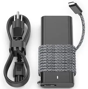New Slim 65W USB-C Laptop Charger Replacement for Dell for XPS and Latitude 5000 - Power Cord Included