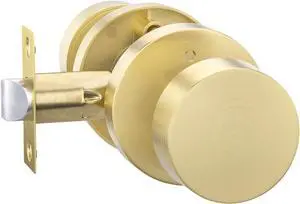 goldenwarm Gold Door Knobs Interior, Heavy Duty Zinc-Alloy Privacy Brushed Gold Interior Door Knobs, Brushed Brass Indoor Doorknobs for Bedroom, Bathroom (1 Pack)