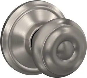 Schlage F10 V GEO 619 Georgian Door Knob, Hall & Closet Passage Lock, Satin Nickel