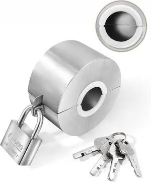 Upgraded Door Knob Lock Out Device, Locking Cover, Handle Locker Child Proof, Kid Elder Safety Locks Prevents Turning of Door Knob, Doorknob Faucet Valve Gas Stove Security Devices with Padlock Key