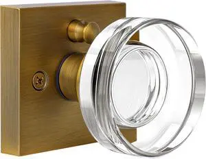 coolnews Crystal Door Knobs Antique Brass Door Knob Interior Privacy Door Knobs with Lock, Glass Door Knob Antique Door Handle for Bedroom and Bathroom