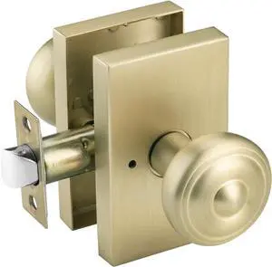 Gold Door Knob Interior for Bath & Bed, Privacy Heavy Duty Door Knob with Lock
