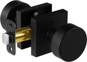 Black Privacy Door Knob, Black Door Knobs Interior with Lock, Matte Black Interior Round Door Knob for Bathroom Bedroom