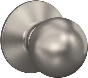 Schlage F10 ORB 619 Orbit Door Knob, Hall & Closet Passage Lock, Satin Nickel