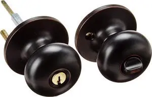 Master Lock BCO0112P Biscuit Door Knob with Lock, Aged Bronze