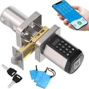 WELOCK WiFi Smart Door Lock, 5-in-1 Keyless Entry Door Lock,Security Keypad Door Locks, Bluetooth App Control,Passcode,Key Unlock, Easy Installation for Bedroom,Home, Office