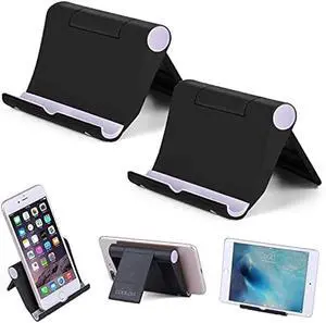 Cell Phone Stand Multi-Angle,2 Pack Tablet Stand Universal Smartphones for Holder Tablets(6-11), e-Reader, Compatible Phone XS/XR/8/8 Plus/7/7 Plus, Galaxy S8/S7/Note 8, Air, Mini, Pixel 2(Black)