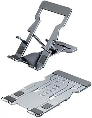 Phone Stand for Desk, Adjustable Cell Phone Stands, Foldable Metal Phone Stands for All Smartphone
