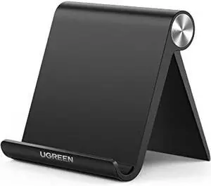 UGREEN Cell Phone Stand Holder for Desk Adjustable Compatible with iPhone 13 12 Pro Max 11 SE XS XR 8 Plus 6 7 Galaxy Note20 S20 S10 S9 S8 Foldable Black