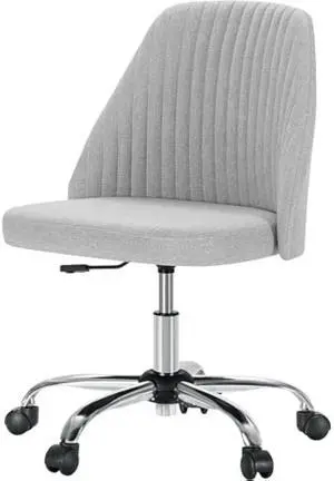 DUMOS Office Desk Chair, Modern Cute Rolling Vanity Swivel Task Chairs with Wheels, Comfortable Back Seat Armless for Home, Bedrooms, Office, Study, Student, Adults, Make-up, Dressing Room, Cloud DUMOS Office Desk Chair, Modern Cute Rolling Vanity Swivel Task Chairs with Wheels, Comfortable Back Seat Armless for Home, Bedrooms, Office, Study, Student, Adults, Make-up, Dressing Room, Cloud