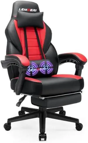 LEMBERI Video Game Chairs with footrest, Big and Tall Gamer Chair for Adults, 400lb Capacity, Racing Style Computer Chair with Headrest and Lumbar Support