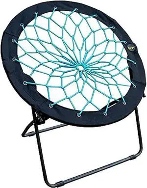 Zenithen Limited Foldable Bunjo Bungee Chair for Dorms, Living Rooms, Bedrooms, Camping, Gaming & Lounging, Teal (Pack of 1)