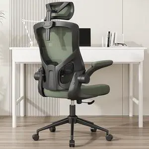 Home Office Chair, Ergonomic Comfy Desk Chair, High Back Computer Chair- Adjustable Headrest with Flip-Up Arms, Lumbar Support, Swivel Executive Task Chair (Hunter Green, Modern)