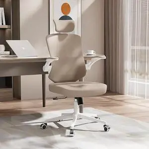 Office Chair,Ergonomic Comfy Home Desk Chair with 350LBS Capacity,High Back Gaming Chair with Wheels,Mesh Computer Chair,Lumbar Support, Adjustable Headrest,Flip-up Armrest