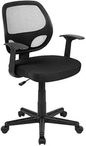 Flash Furniture Flash Fundamentals Mid-Back Black Mesh Swivel Ergonomic Task Office Chair with Arms