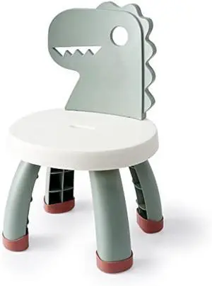 Toddler Chair,Plastic Kids Dino Chair,Sturdy Durable and Lightweight Toddler's Activity Chairs,Anti-Slip Ergonomic Design Kids Step Stool,Indoor or Outdoor Use for Boys Girls Aged 1+ (Green)