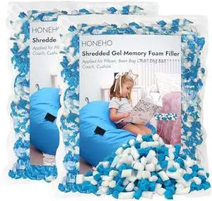 10LBS Shredded Memory Foam Filling Bean Bag Filler, Added Gel Particles Comfortable and Soft,Very Suitable for Filling Bean Bags, Pillows,Dog beds, Sofa Mats