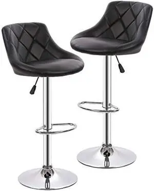 Counter Height Bar Stools Set of 2 Barstools Swivel Stool Height Adjustable Bar Chairs with Back PU Leather Swivel Bar Stool Kitchen Counter Stools Dining Chairs, Welcome to consult