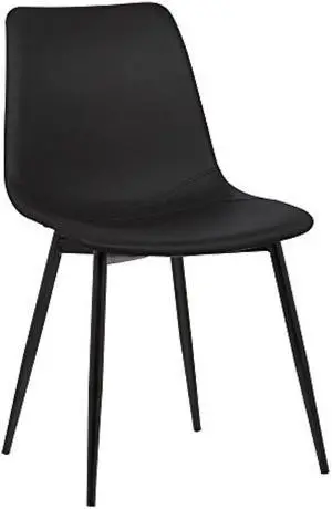 Armen Living Monte Dining Chair in Black Faux Leather and Black Powder Coat Finish,LCMOCHBLACK, Black, Welcome to consult Armen Living Monte Dining Chair in Black Faux Leather and Black Powder Coat Finish,LCMOCHBLACK, Black, Welcome to consult