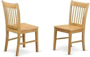 East West Furniture Norfolk Dining Slat Back Wooden Seat Chairs, Set of 2, Oak, Welcome to consult