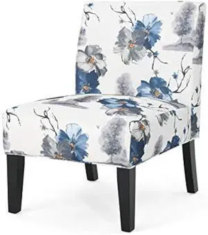 Christopher Knight Home Kendal Traditional Fabric Accent Chair, Print, Matte Black, 22.5D x 29.5W x 32H in