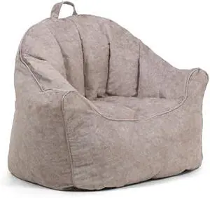 Big Joe Hug Bean Bag Chair, Gray Hyde, Vegan Suede, 3 feet