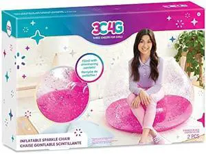 3C4G Pink Glitter Confetti Chairs - Inflatable Lounge Chair for Kids - Comfortable & Portable Blow Up Chair Perfect for Outdoors, Bedrooms, Game Room, Dorms & More! by Make It Real