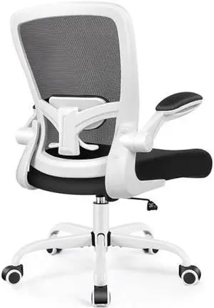 FelixKing Office Chair, Ergonomic Desk Chair Breathable Mesh Chairs Adjustable High Back Lumbar Support Flip-up Armrests, Executive Rolling Swivel Comfy Computer Chairs Home Office White