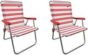 OmniCore Designs New Standard Folding Chair (2 Pack) - Red/White