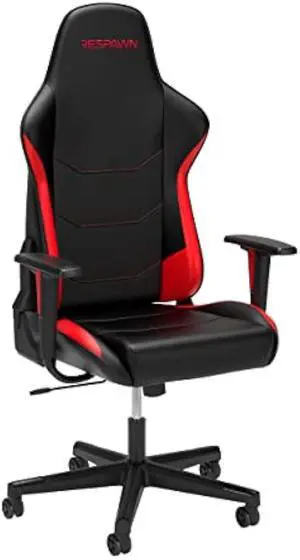 RESPAWN 110 Ergonomic Gaming Chair - Reclining Office Video Game Swivel Chair with Lumbar Support, Headrest, Heavy Duty, High Back, Racing Style Gaming Recliner Seat for Computer Gamer - Red