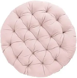 Sorra Home Tufted Papasan Cushion - Bucket & Moon Chair Comfy Round Cushion - Floor Pillow with Plush Foam for Indoor Furniture (Frame Not Included) - Blush Pink (44 x 44 x 4)