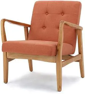 Christopher Knight Home Brayden Fabric Club Chair, Orange 28.25D x 25.25W x 31.25H in