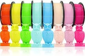 1.75mm 3D Printer PLA Filament 8 Colors Bundle: Pink, Yellow, Orange, Lime Green, Sky Blue, Cyan, Beige, Rose Red, 8 Spools Packed, Each 250g, Total 2Kg 3D Printing Material, 250g x 8 Spools 1.75mm 3D Printer PLA Filament 8 Colors Bundle: Pink, Yellow, Orange, Lime Green, Sky Blue, Cyan, Beige, Rose Red, 8 Spools Packed, Each 250g, Total 2Kg 3D Printing Material, 250g x 8 Spools