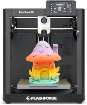 FLASHFORGE Adventurer 5M 3D Printer High Speed Max 600mm/s with Auto Leveling, 3-Second Nozzle Change, 220×220×220mm Printing, 280°C Direct Drive for Kids/Beginners/Home