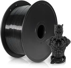 Petg Filament 1.75,Toughness Enhanced Black Petg Vacuum Sealed,3kg Spool Adhere Well Tangle-Free 3D Printing Filament,Dimensional Accuracy 1.75mm ±0.02mm Fit Most FDM Printer
