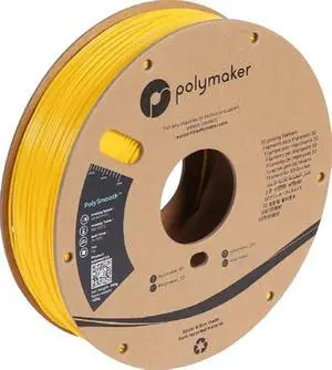 Polymaker PolySmooth PVB Filament 1.75mm 0.75kg Yellow - Print Like PLA Filament, Easy Smoothable Post Process with IPA Alcohol, Work with Polysher