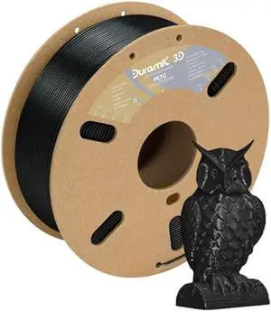 DURAMIC 3D PETG Filament 1.75mm Black, 3D Printing Filament 1kg Spool(2.2lbs), Black Filament 1.75mm Dimensional Accuracy +/- 0.05 mm Non-Tangling Non-Clogging Non-Stringing