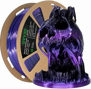 PLA Filament 1.75mm, 3D Printer Filament Silk Black Purple Color Changing, Silk PLA Filament, 3D Printing Filament 1.75 +/-0.02mm, 1kg