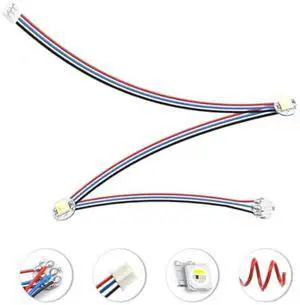 1-Pack RGBW Mini Button PCB LED Installed with PTFE Cables Compatible with Voron 2.4 Trident SB StealthBurner Extruder DIY 3D Printer 1-Pack RGBW Mini Button PCB LED Installed with PTFE Cables Compatible with Voron 2.4 Trident SB StealthBurner Extruder DIY 3D Printer