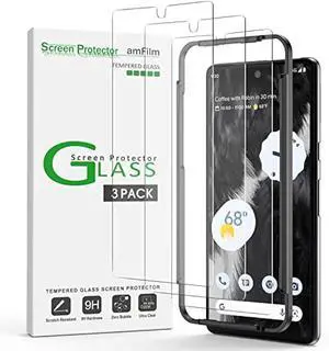 amFilm Screen Protector Compatible with Google Pixel 7 6.3 Tempered Glass, 0.26mm Thickness HD Clear, Anti-Scratch Bubbles-Free, Tempered Glass, 3 Pack amFilm Screen Protector Compatible with Google Pixel 7 6.3 Tempered Glass, 0.26mm Thickness HD Clear, Anti-Scratch Bubbles-Free, Tempered Glass, 3 Pack