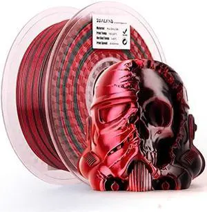 PLA Filament 1.75mm,3D Printer Filament Silk PLA Dual Color Filament Black Red Pla 3D Printing Filament 1.75mm+/-0.02mm,1KG/2.2lb