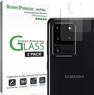 amFilm Back Camera Glass Screen Protector for Samsung Galaxy S20 Ultra Rear-Facing (Back) Camera Protector (2 Pack)
